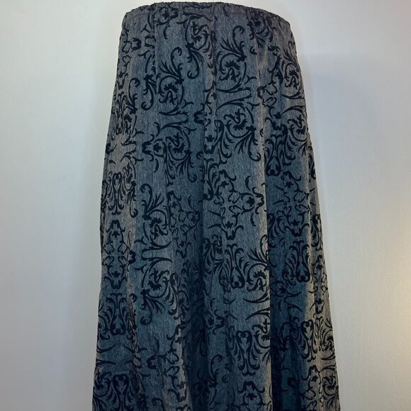 J. JILL Women's Pewter Grey Paisley A-Line Long Skirt - size 6 - NWT - Picture 3 of 5